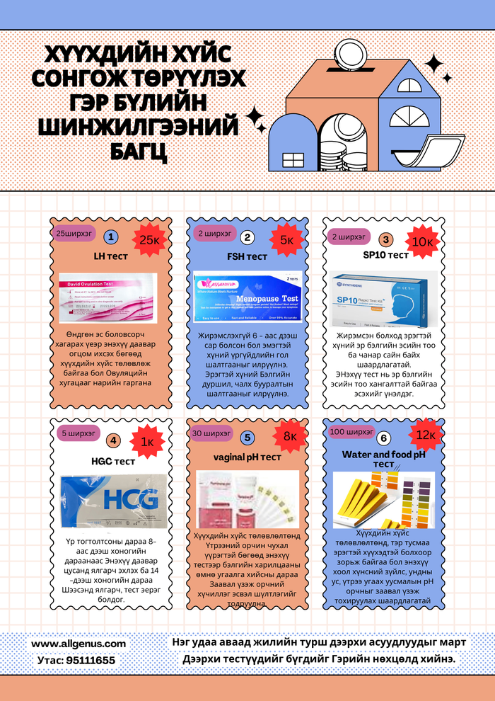 Хүйс төлөвлөх Гэр бүлийн шинжилгээний багц