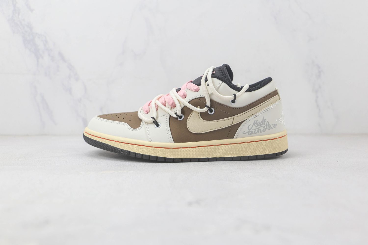 Travis x Aj 1 Low White Brown Retro