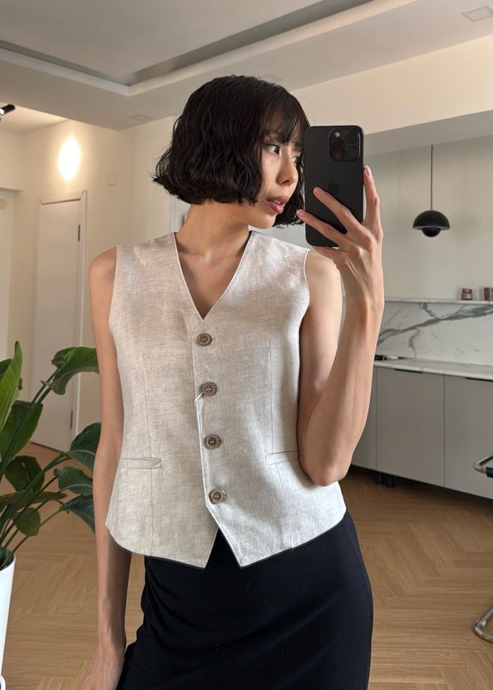 Retro Elegant V-Neck Vest