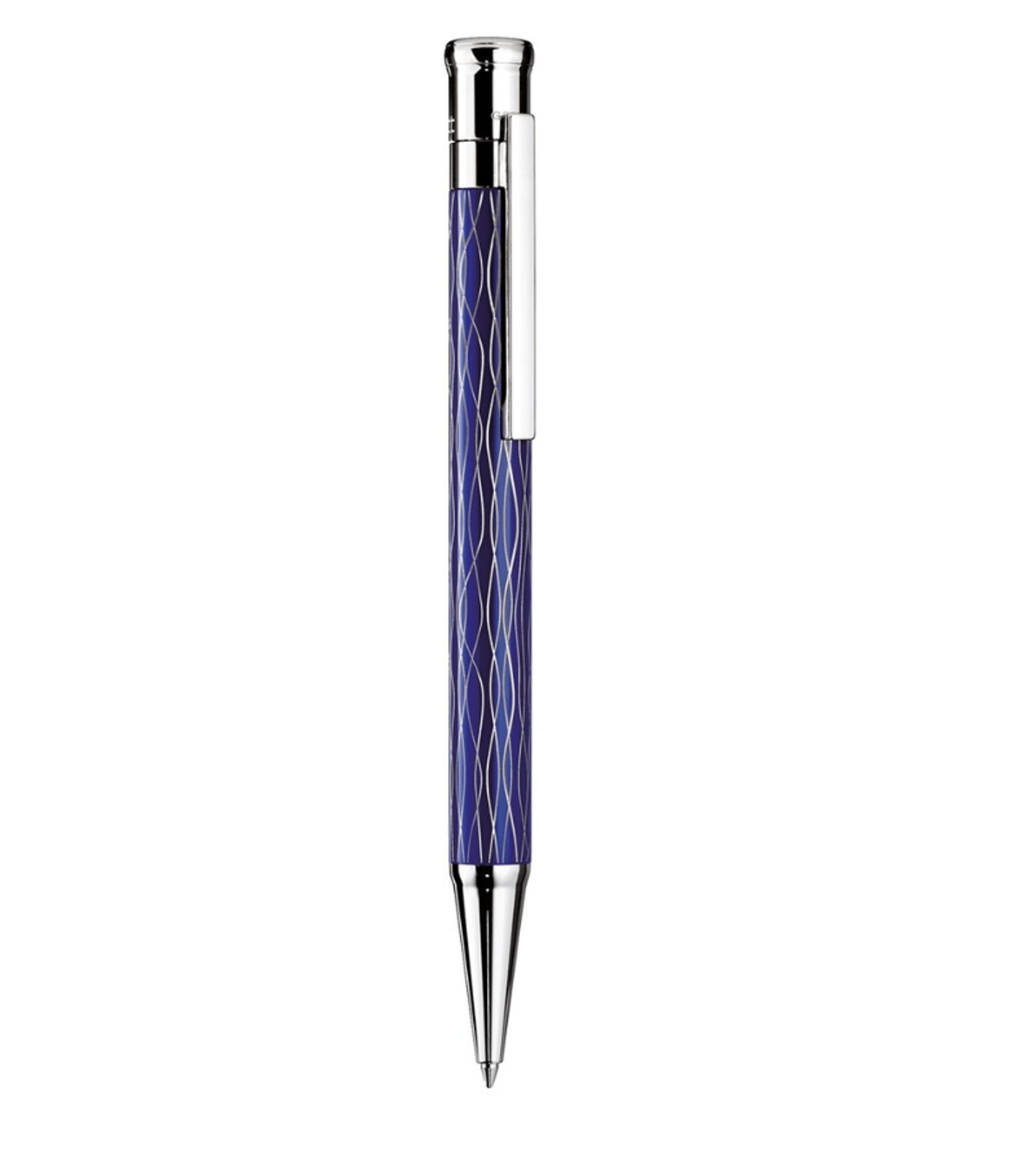 Otto-Hutt Design 04 Ballpoint pen - barrel wave blue, fittings platinum plated