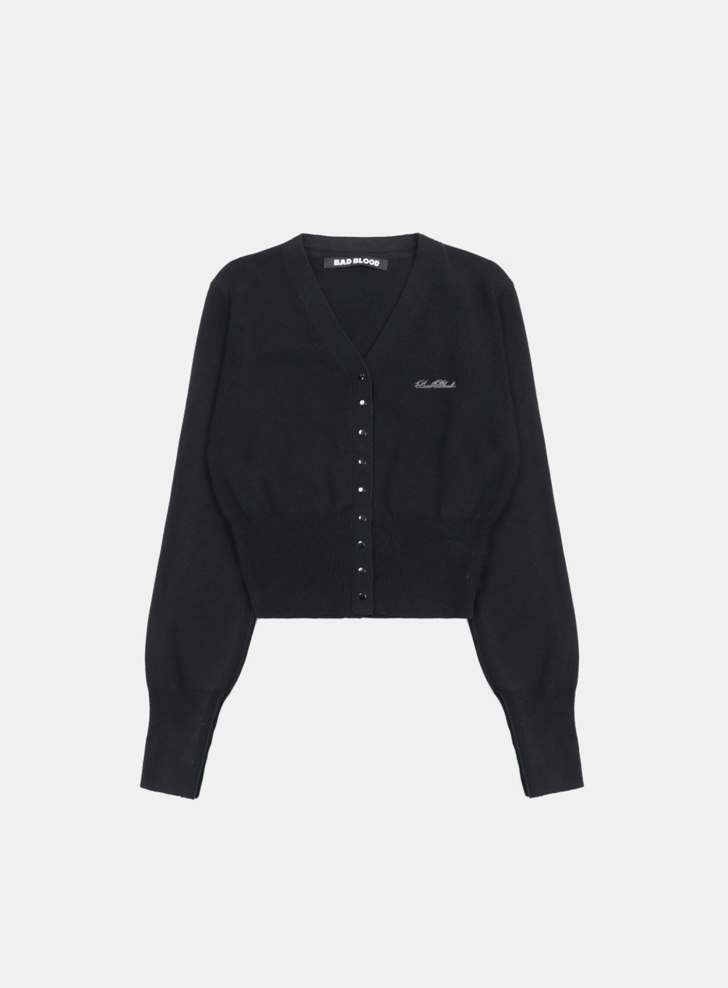 Pure Classic Button Up V-Neck Cardigan - Black