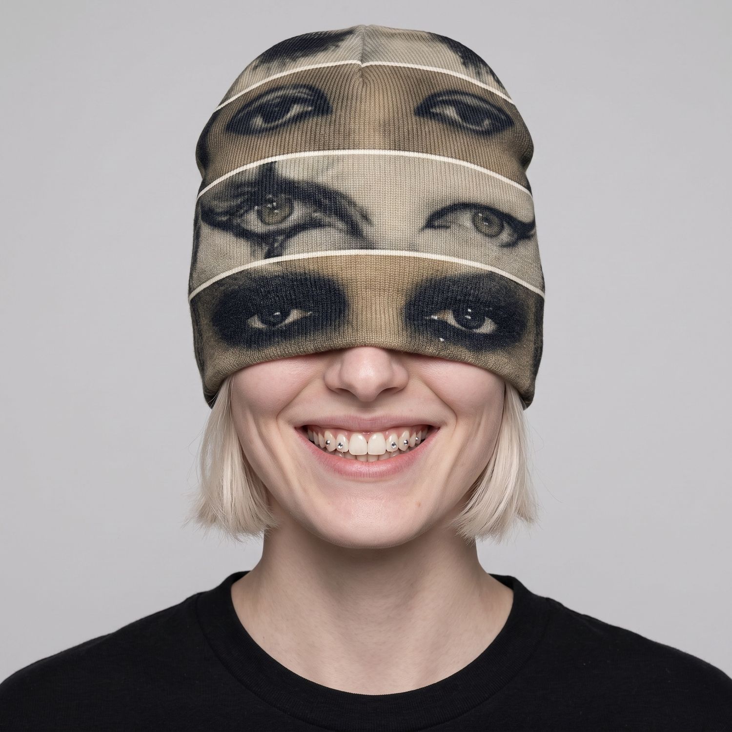 Watchful Eye Print Beanie