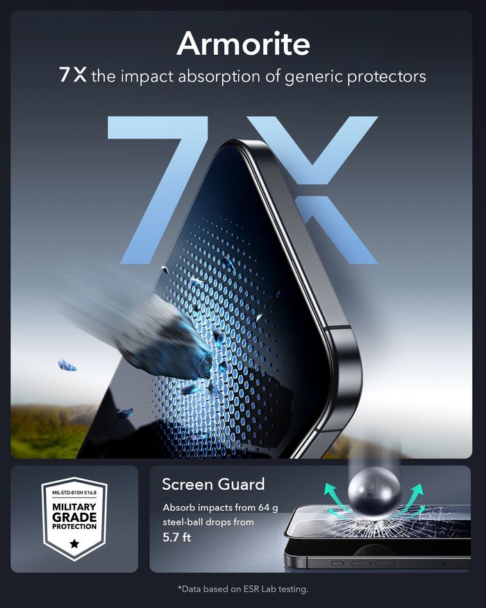 ESR – iPhone 17 Air дэлгэцийн наалт (UltraFit Armorite, 2 ширхэгтэй)
