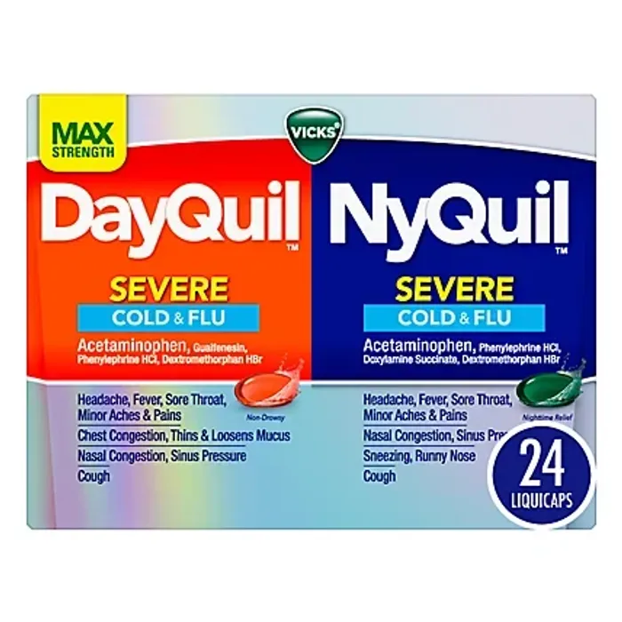 DayQuil NyQuil Severe Cough, Cold & Flu Relief LiquiCaps