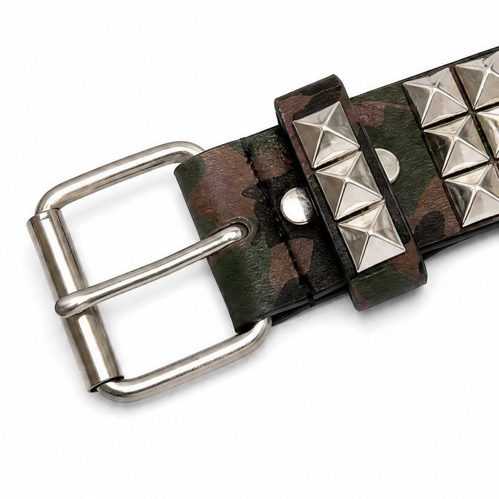 Camo Pyramid Studded Belt