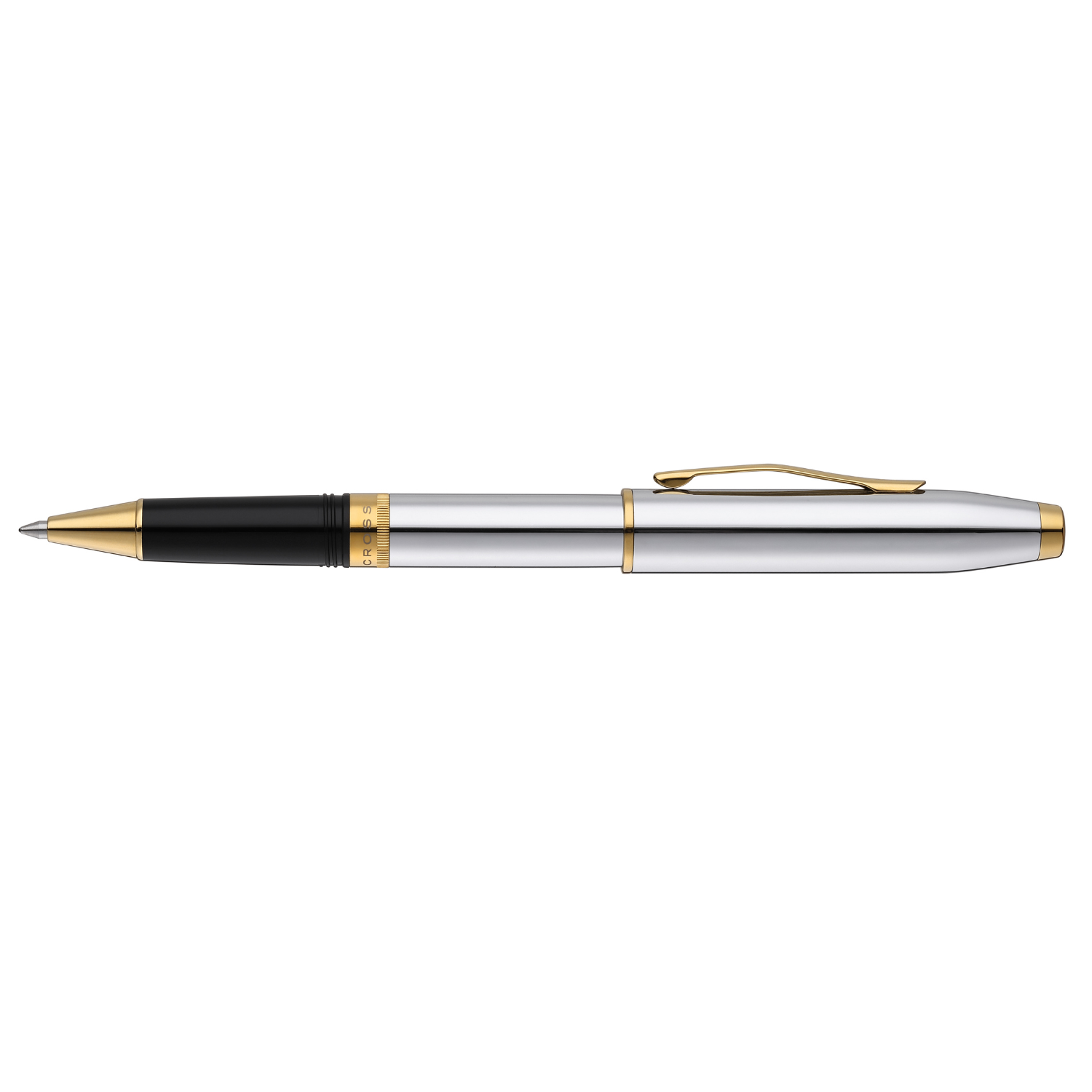 Foundry Polished Chrome with PVD Gold Appointments Rollerball Pen