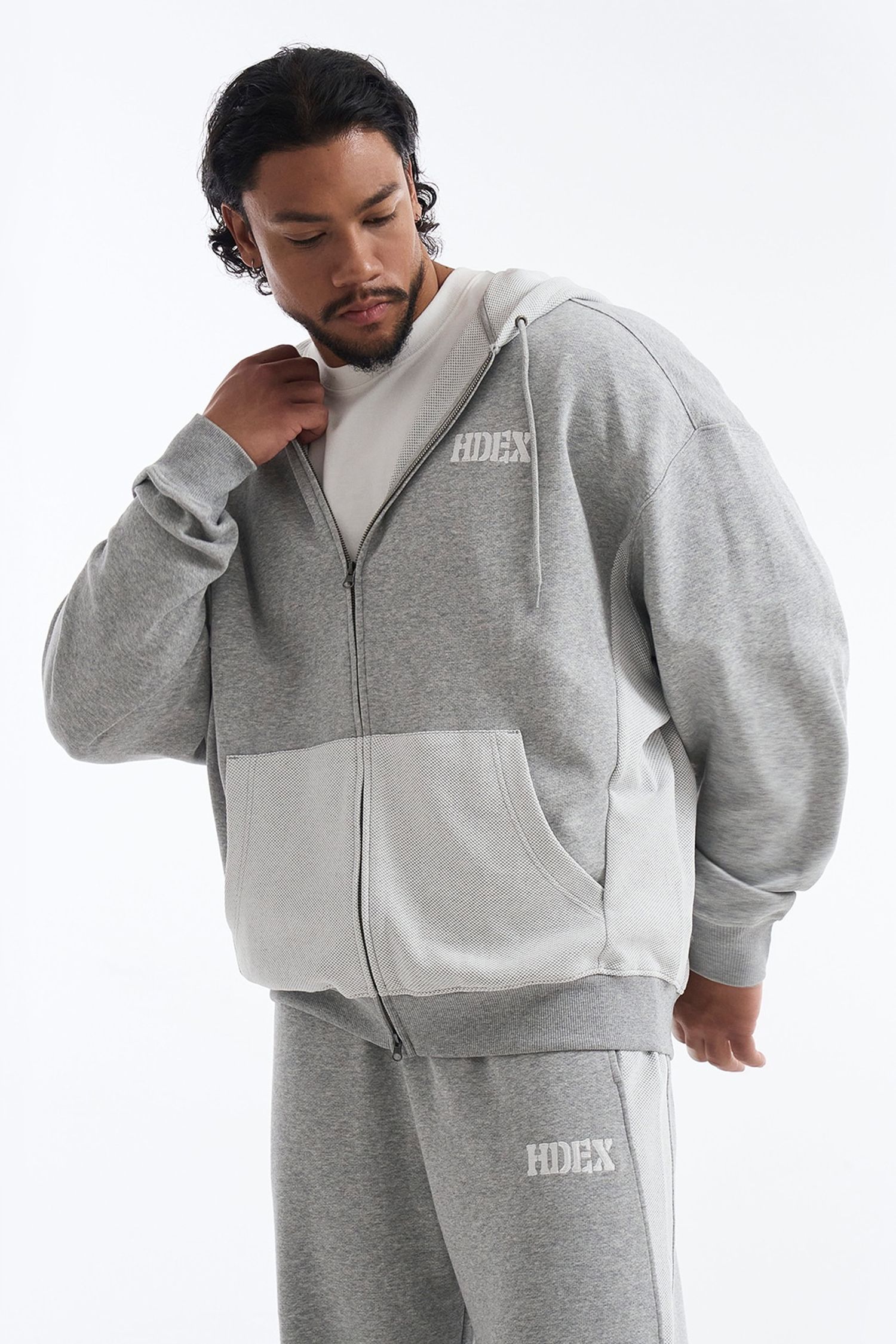 Core Reverse Giant Fit Hoodie Zip-Up