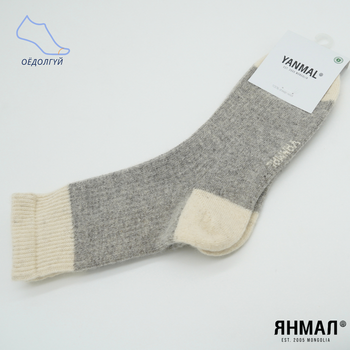 Нимгэн 100% ноосон оймс - цулгуй өсгий өлмий-Эмэгтэй (2018-1051)