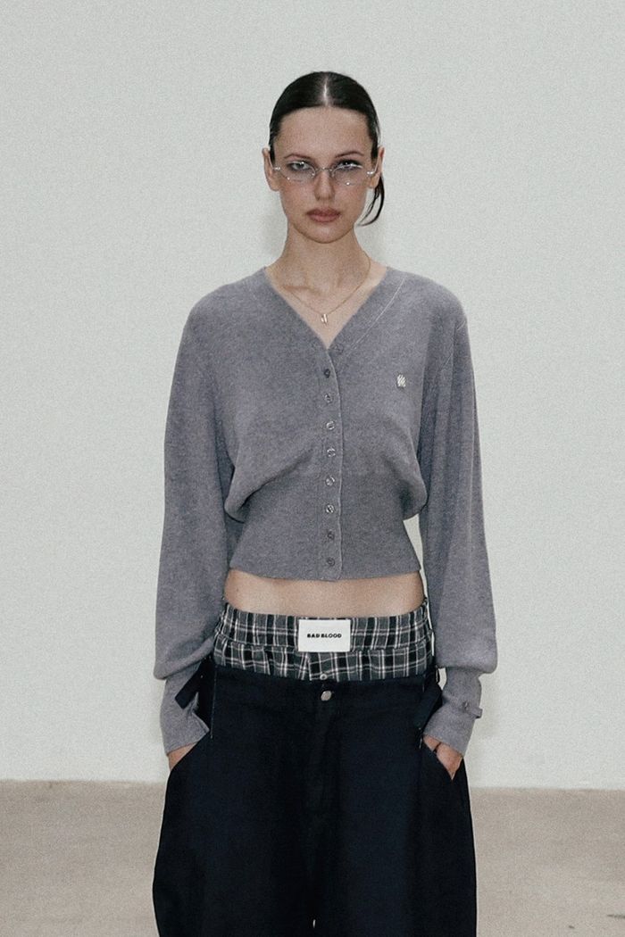 The Pure V-neck Cardigan – Gray