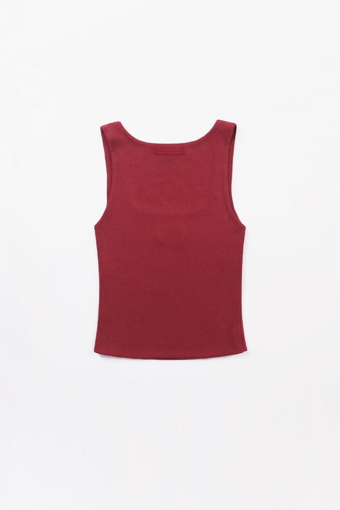 Beyond Soft Square Neck Tank - Carmine
