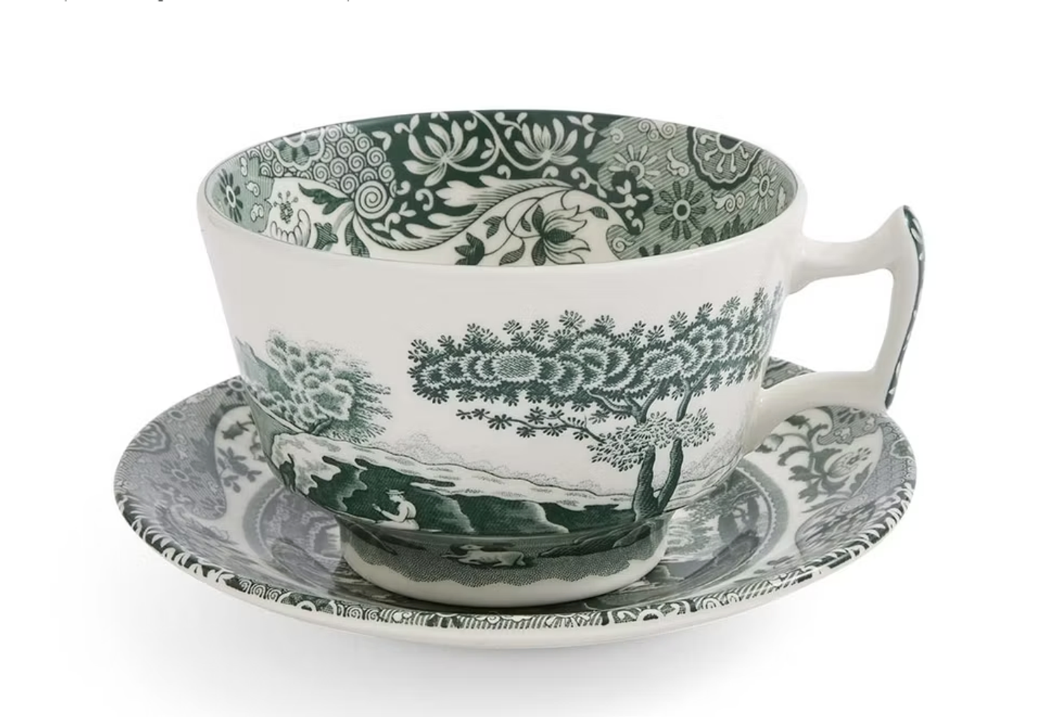 Spode Heritage Green Italian Teacup & Saucer 0.28L