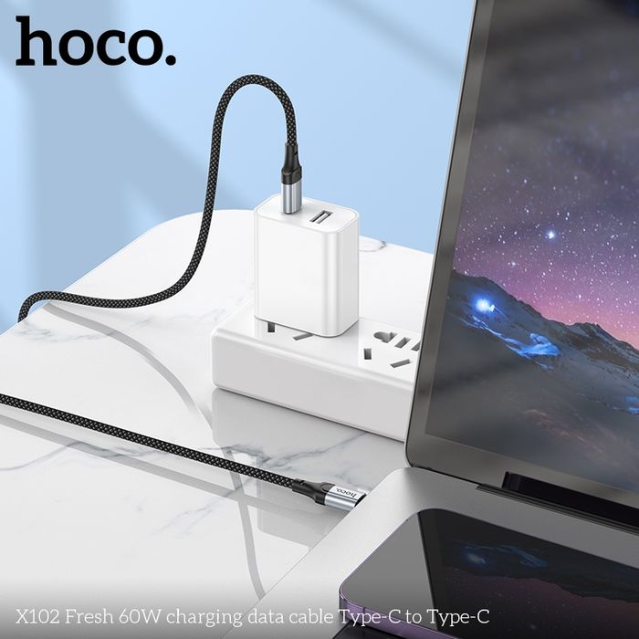 Hoco X102 60 Ваттын Цэнэглэгч Кабель (C-C)