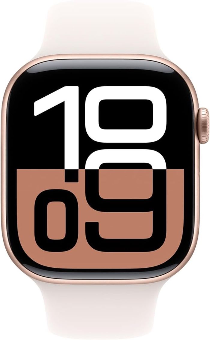 Apple Watch Series 10 GPS, 42mm, Rose Gold Aluminium Case with Light Blush Sport Band 