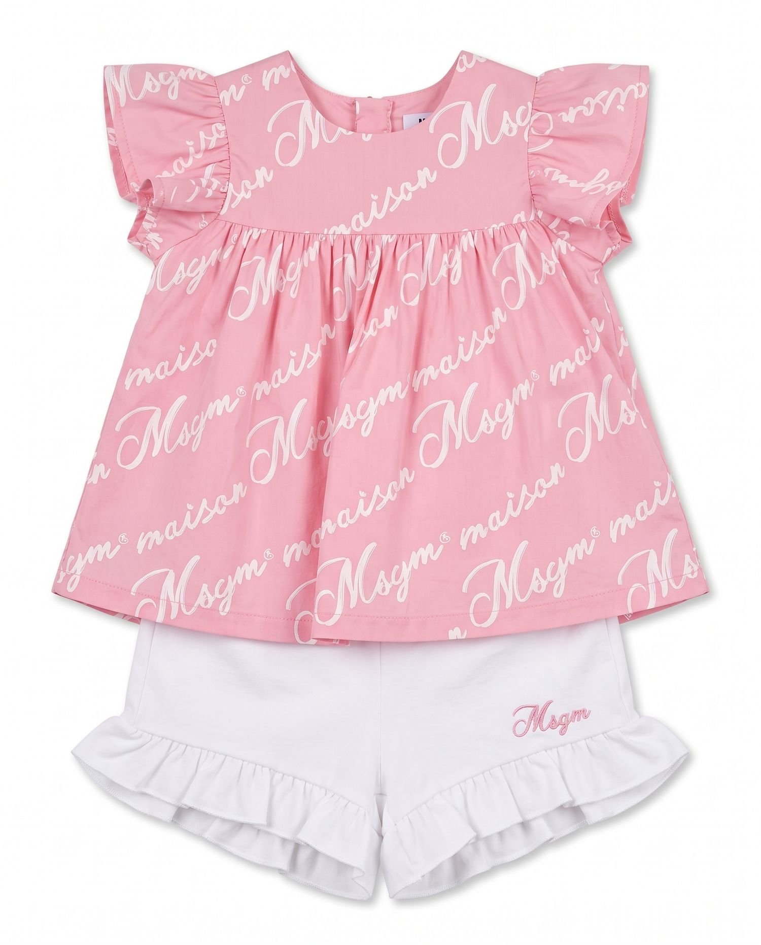 SET POPLIN TOP, JERSEY SHORT