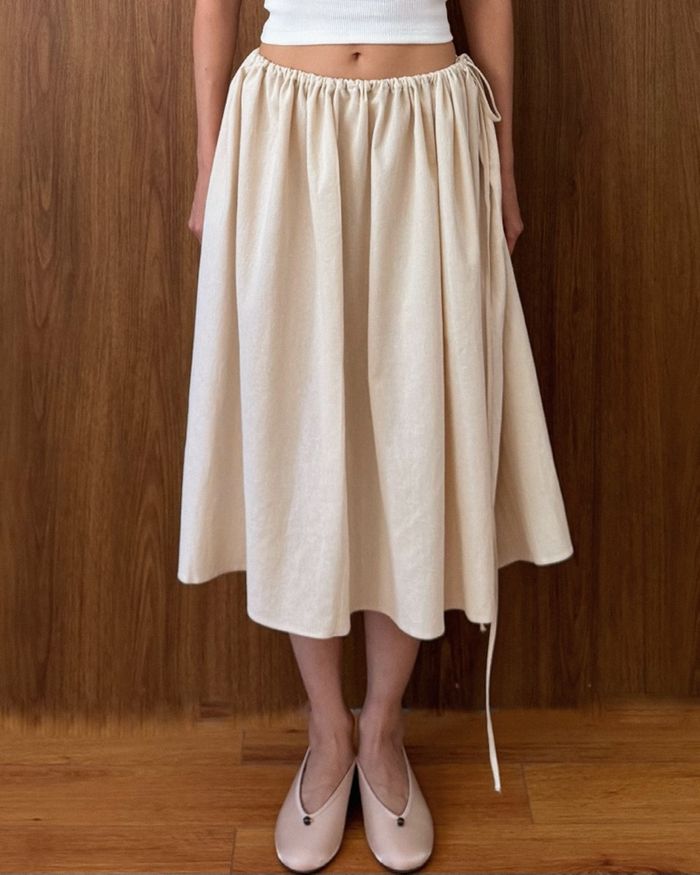 TIE SKIRT | BEIGE
