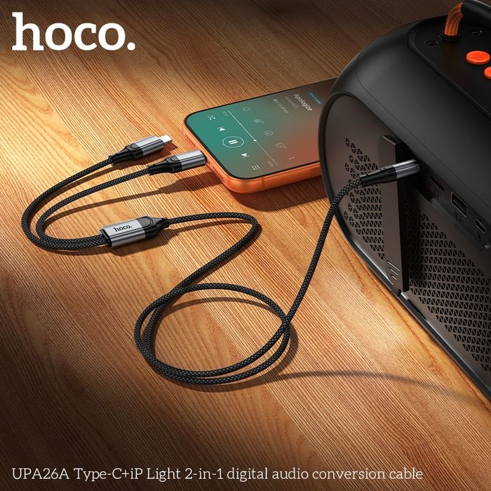 Hoco UPA26A Type-C + iP AUX Дуу Хувиргагч Кабель