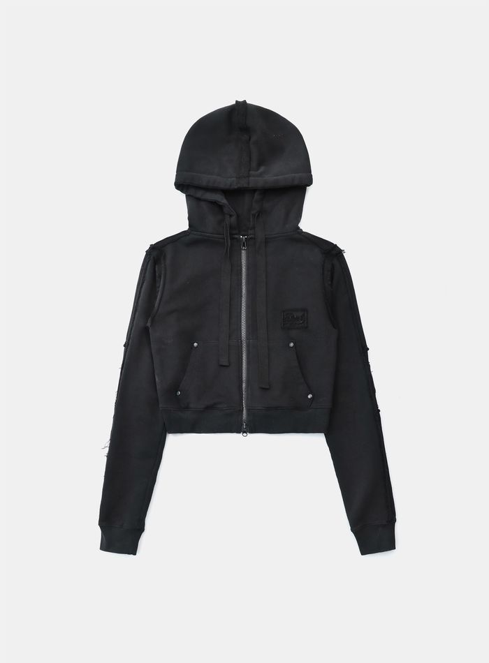 Low Edge Hoodie Slim Fit - Black