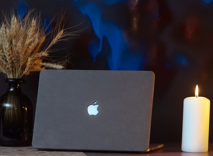 MacBook Case Sheep Leather Grey