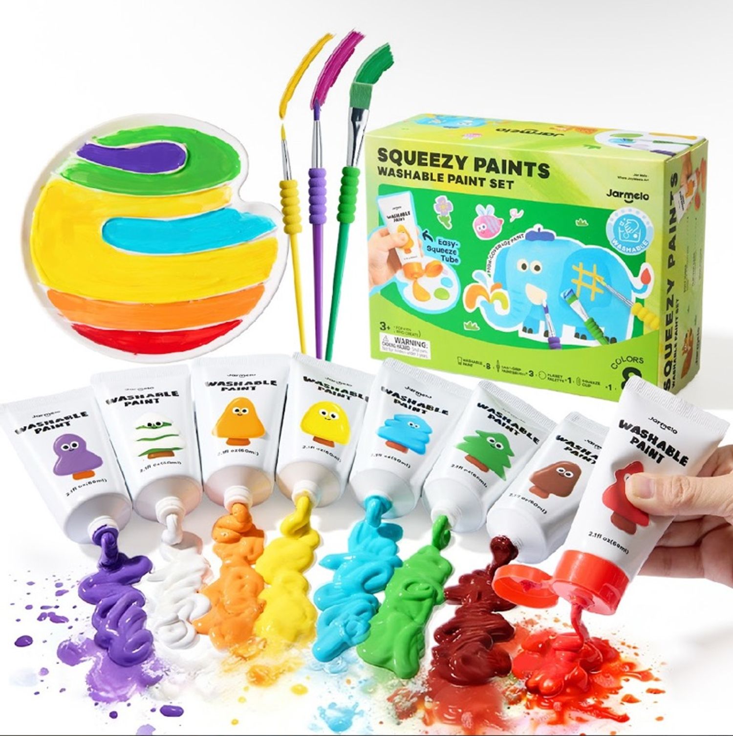 Squeezy Paints Washable Paint Set - Угааж болдог шахдаг гараар буддаг будаг 