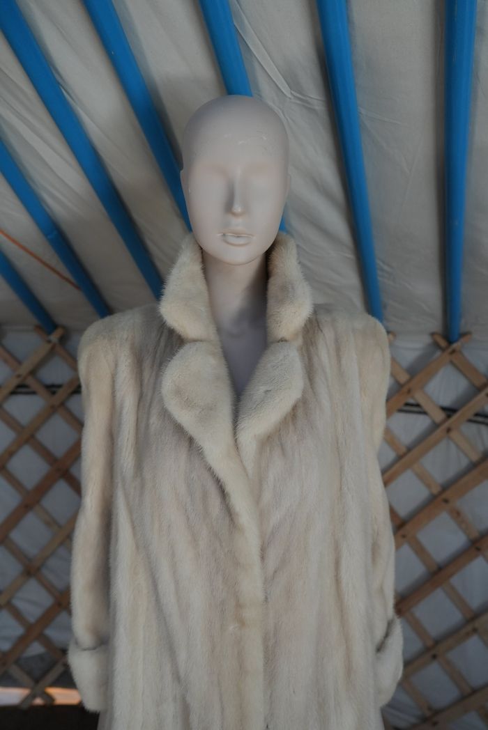 Faux Mink Fur Long Thick Winter Ladies Coat Lapel Jacket