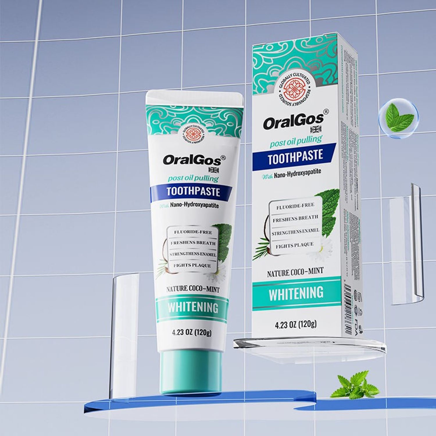 OralGos Байгалийн гаралтай цайруулагчтай шүдний оо 120 гр