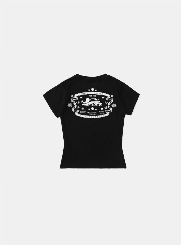  Mystic Logo Short Sleeve Slim Fit - Black