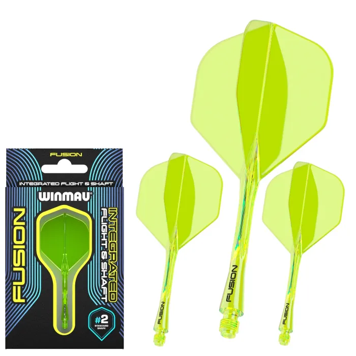 WINMAU Fusion #2 Integrated Flight & Shaft - Neon Yellow