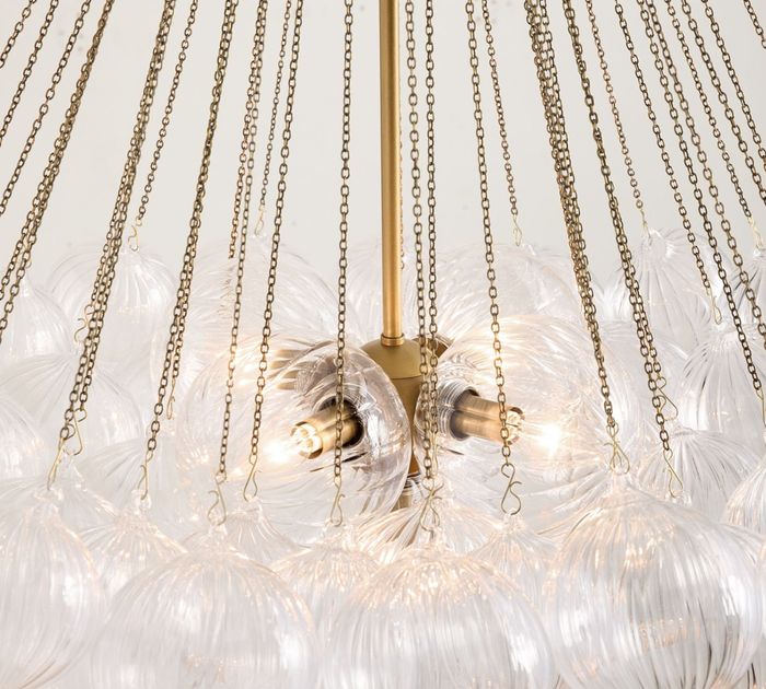 Cooper Glass Bubbled Round Chandelier