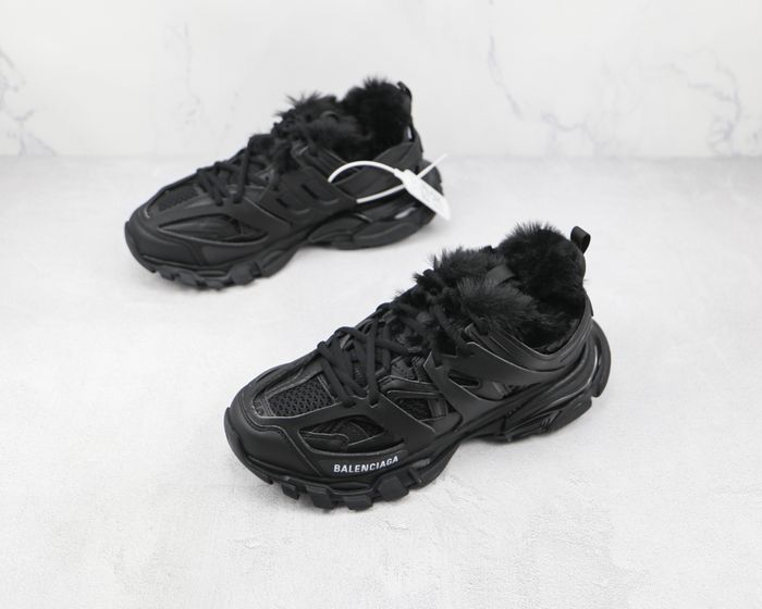 Balenciaga Track Faux Fur Black Black