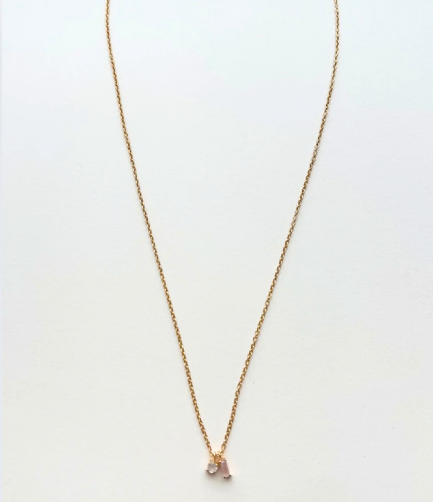 Aquamarine & Rose quartz necklace/