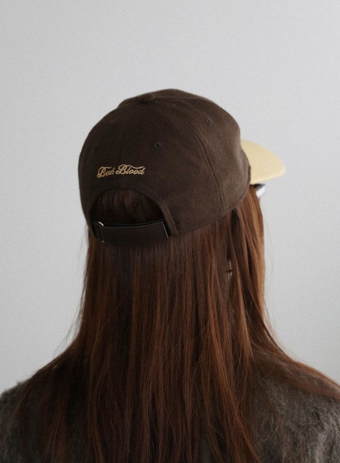 Contrast Wool Ball Cap - Chocolate