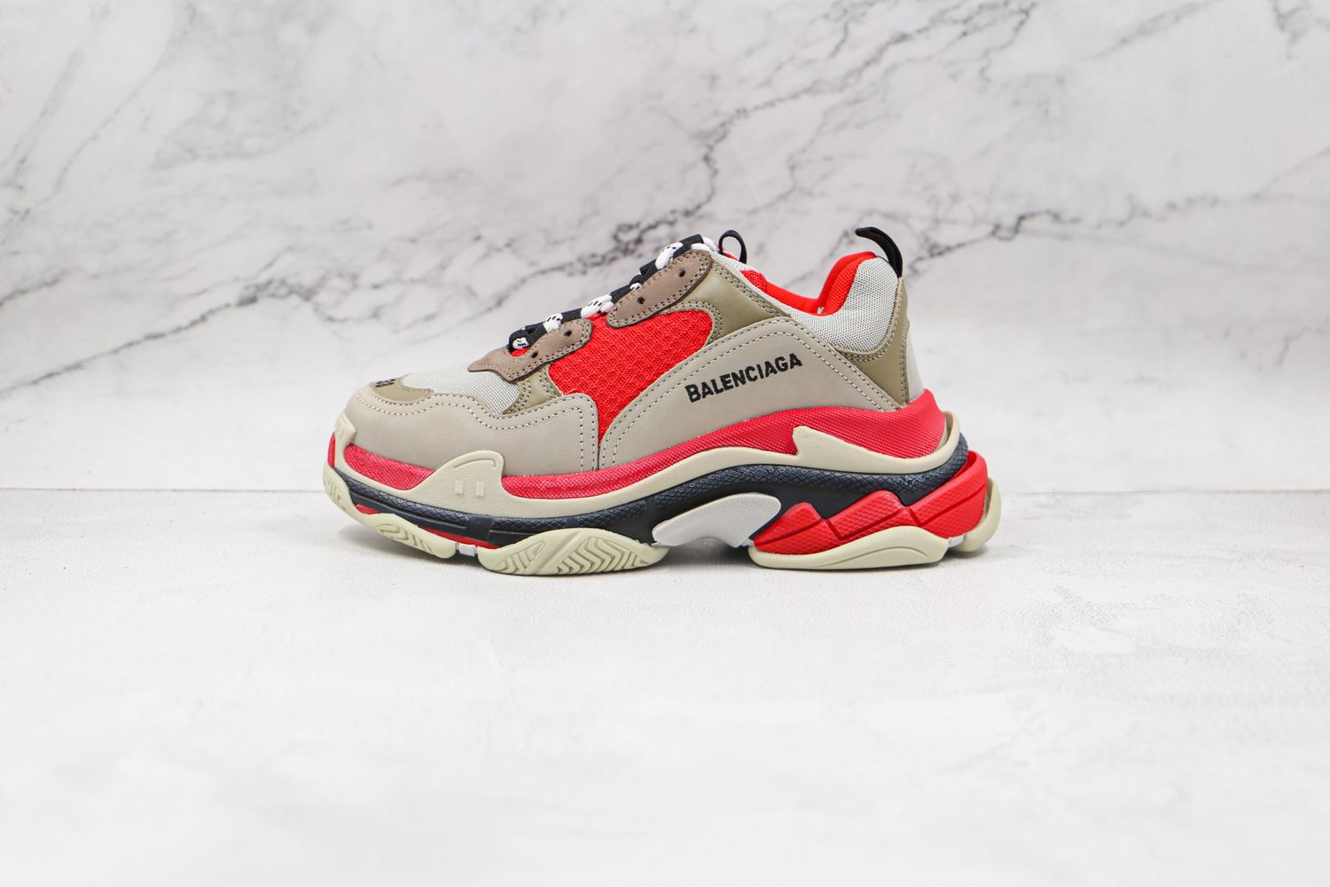 Balenciaga Triple S Red Grey White