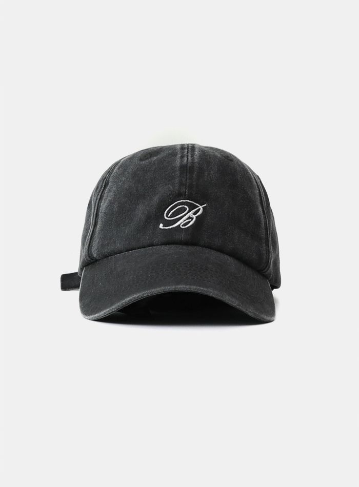 Washed Classic Mini Logo Ball Cap - Black