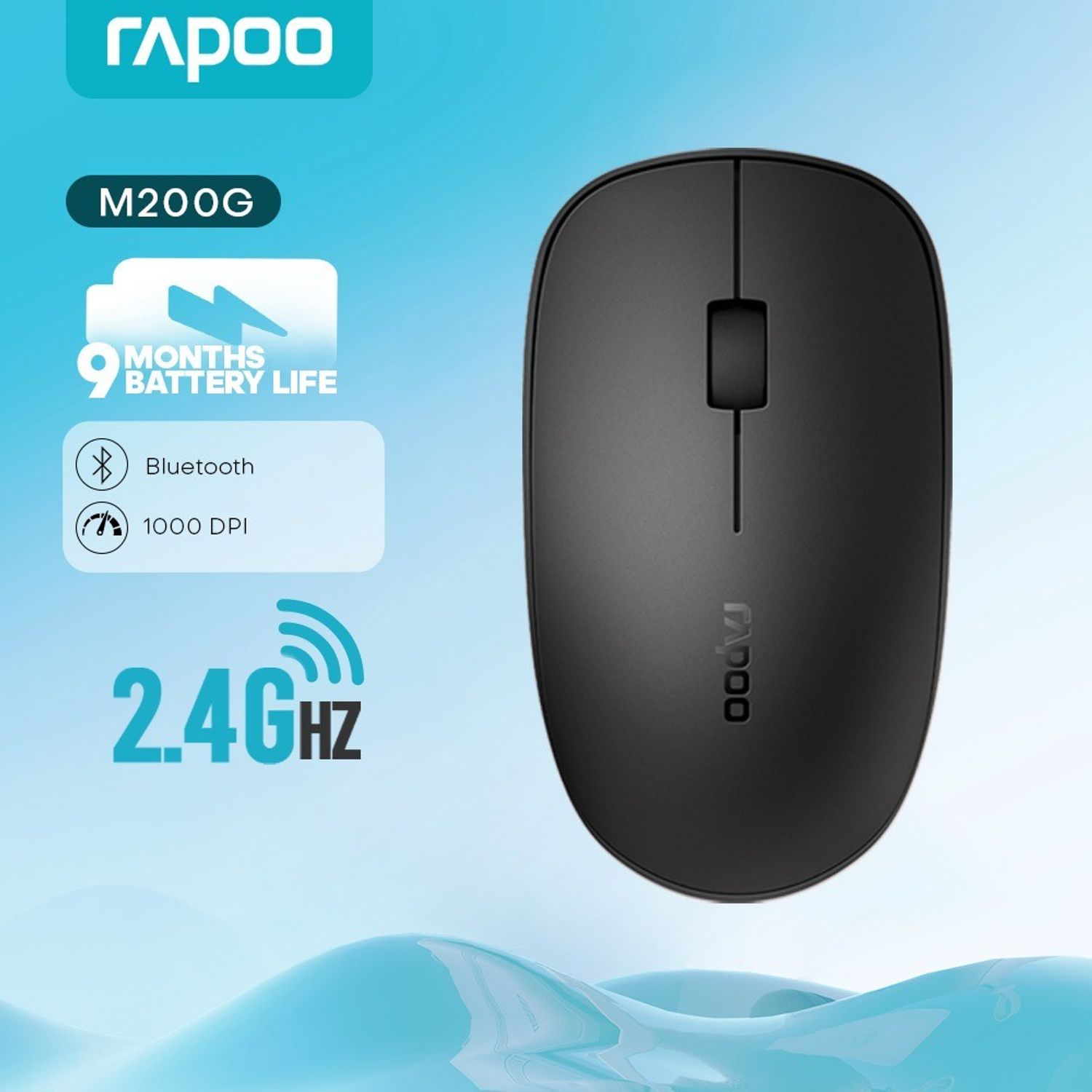 Rapoo M200G Multi-Mode Silent Wireless Mouse - Black