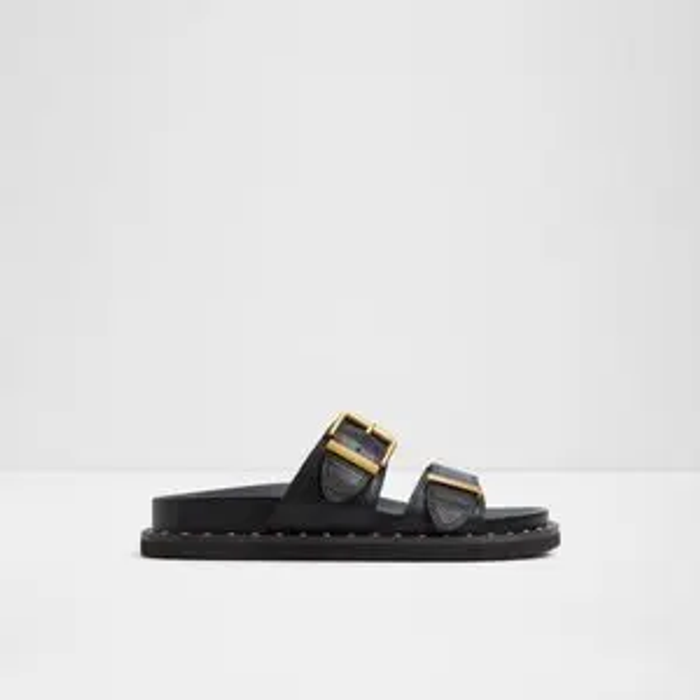 ELYNA-1-black-Ladies Cas Sandals
