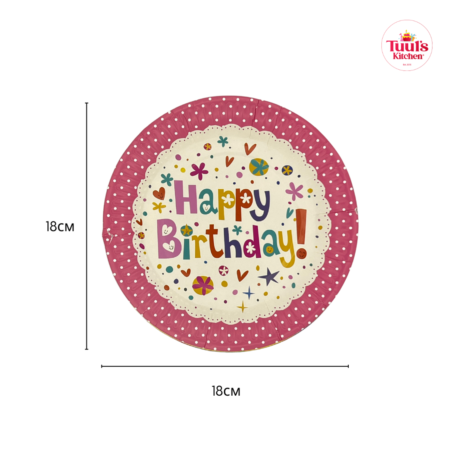 HBD таваг ягаан хүрээтэй 18cm