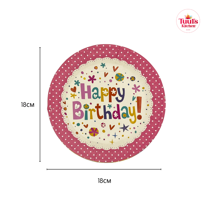 HBD таваг ягаан хүрээтэй 18cm