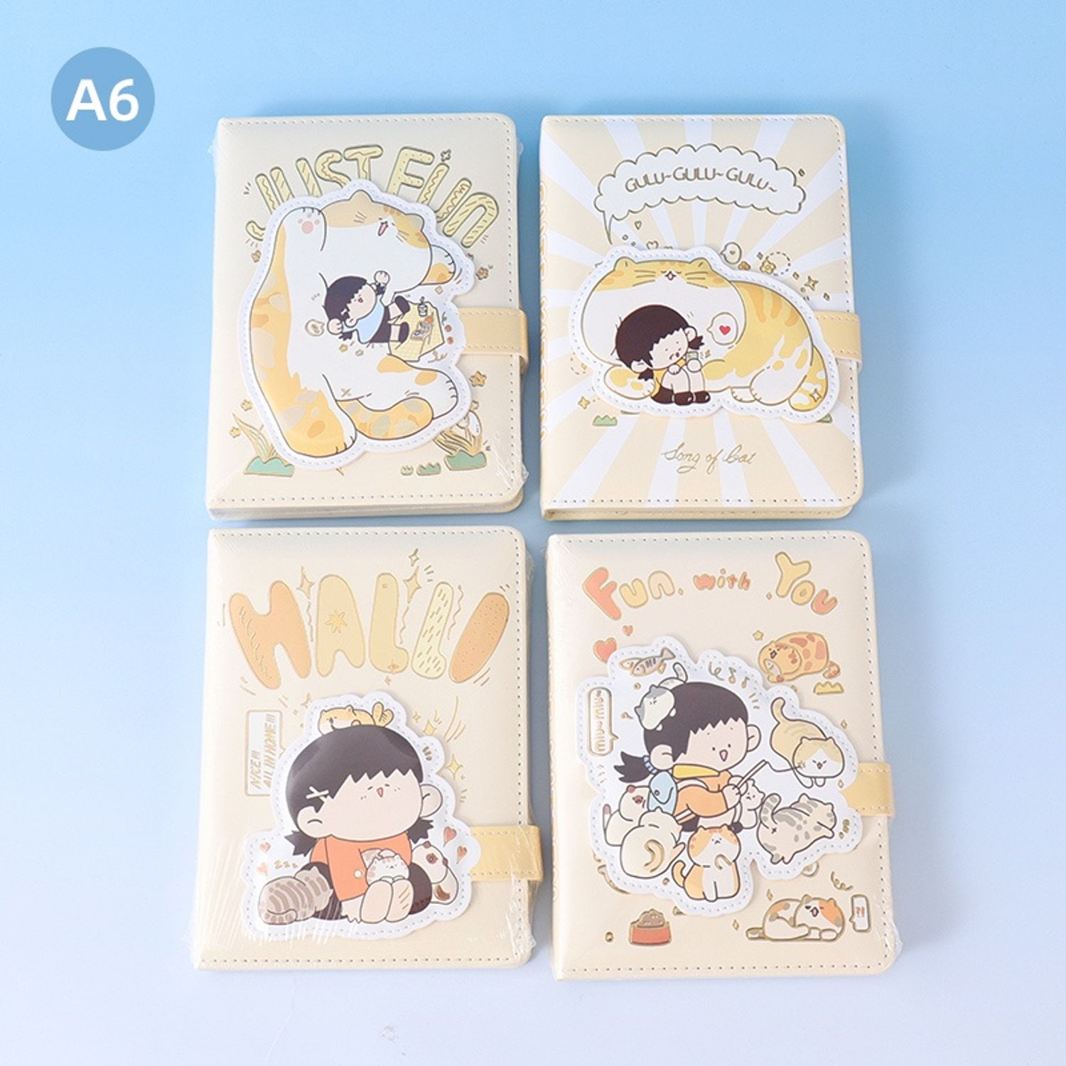 Kitten Magnetic Buckle PU NoteBook A6