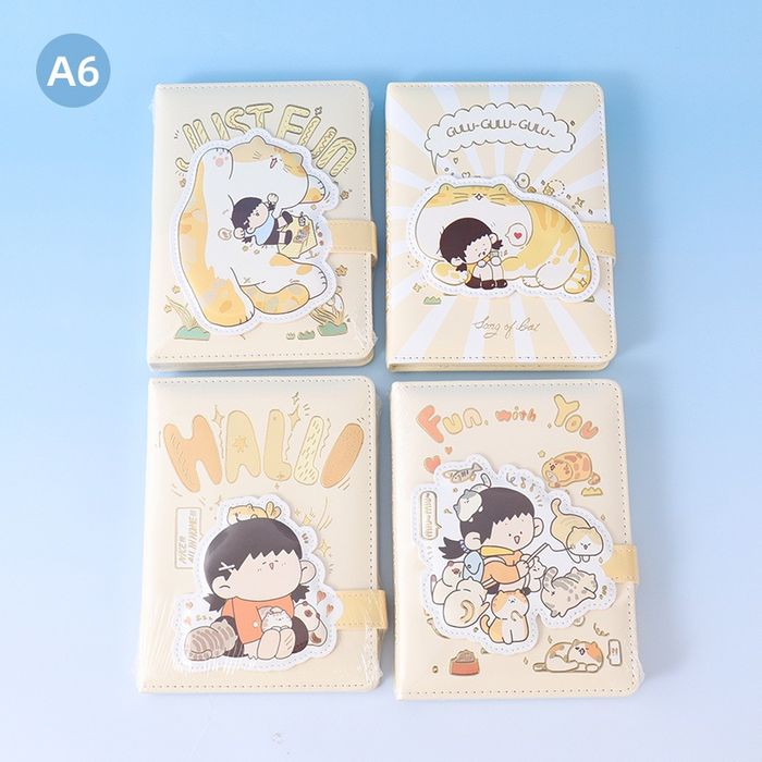 Kitten Magnetic Buckle PU NoteBook A6