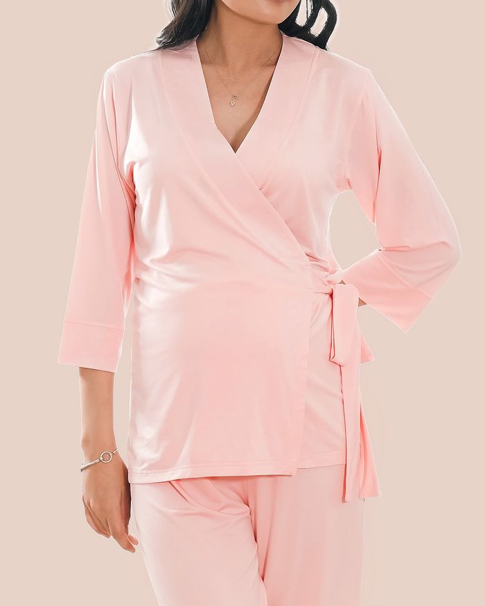 Maternity kimono set baby pink