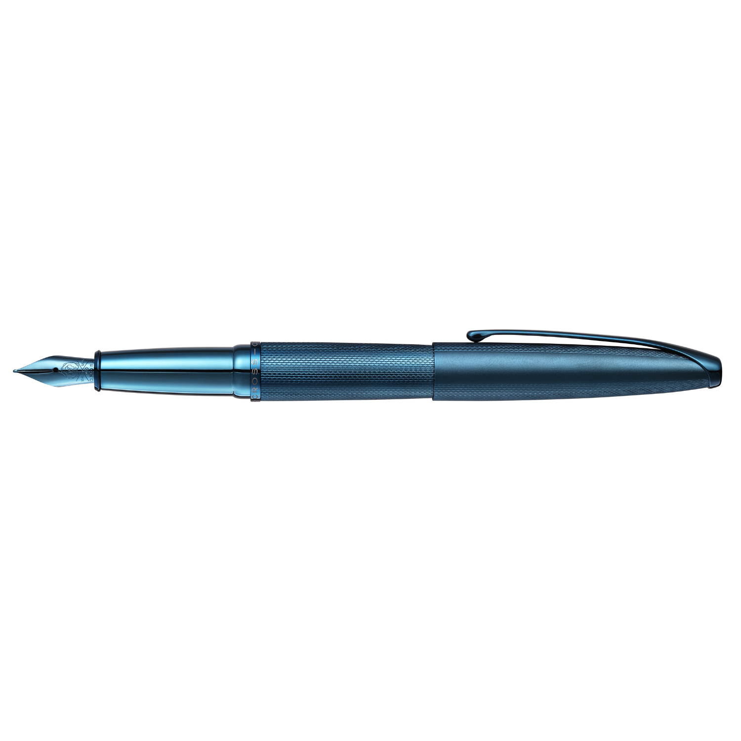 ATX® Sandblasted Dark Blue Stainless Steel Medium Nib Fountain Pen