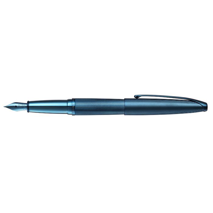 ATX® Sandblasted Dark Blue Stainless Steel Medium Nib Fountain Pen