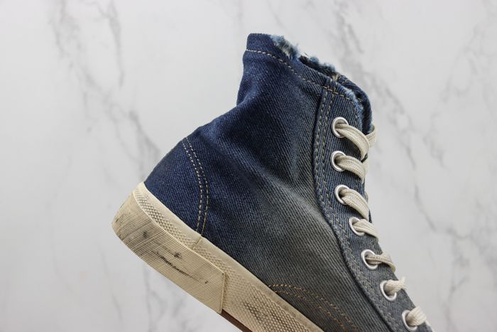 Balenciaga Paris High Top Blue Destroyed Denim