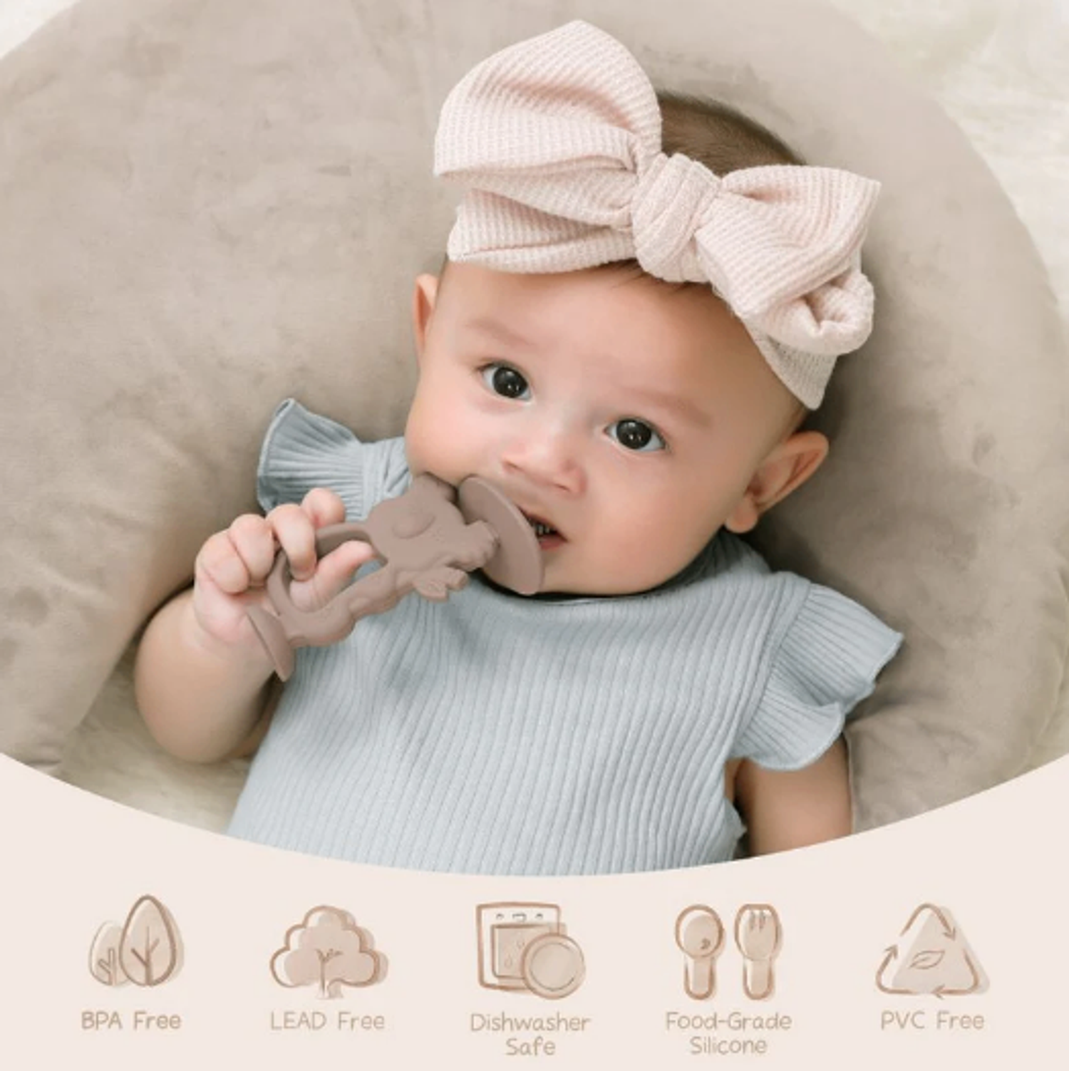 Moonkie teether Warm Taupe