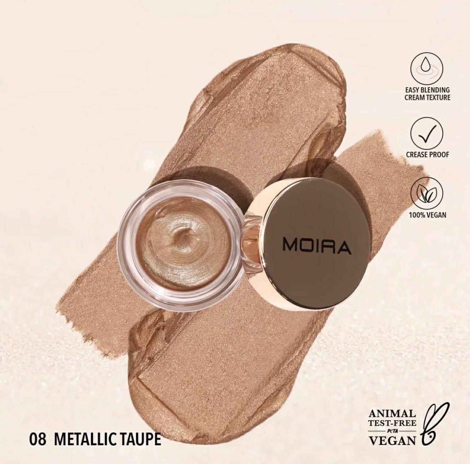 Moira Everlast Shimmer Cream shadow (008,metallic taupe )