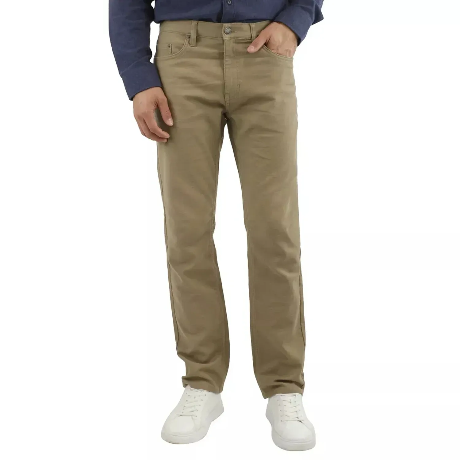 Jachs Men’s 5 Pocket Pant Straight Fit Stretch Fabric Tan, Size 32x30