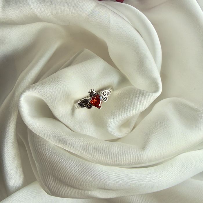 Анар шигтгээтэй S925 Мөнгөн Бөгж