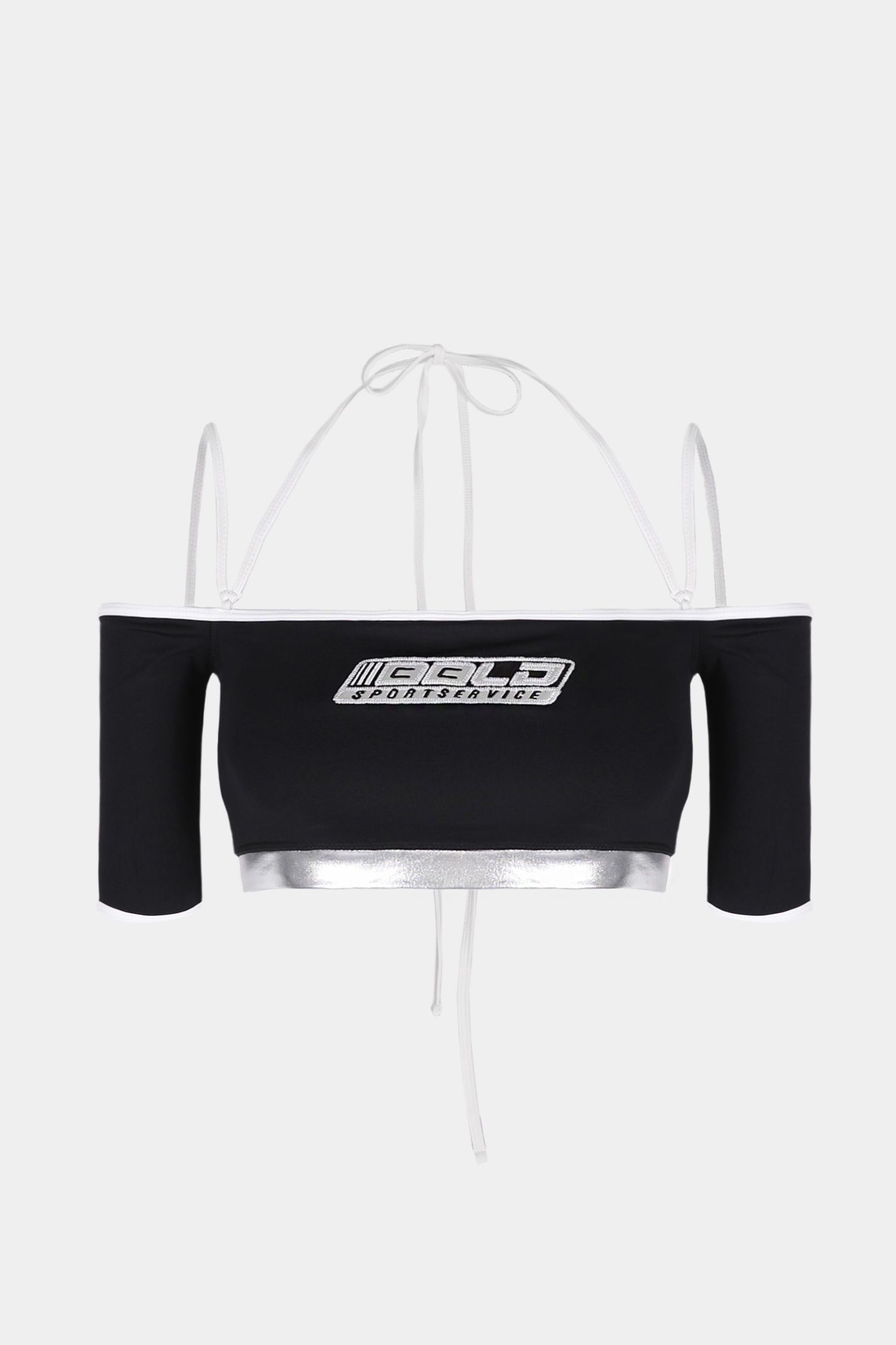 Sports Club Off Shoulder 1/2 Tee Bra - Black
