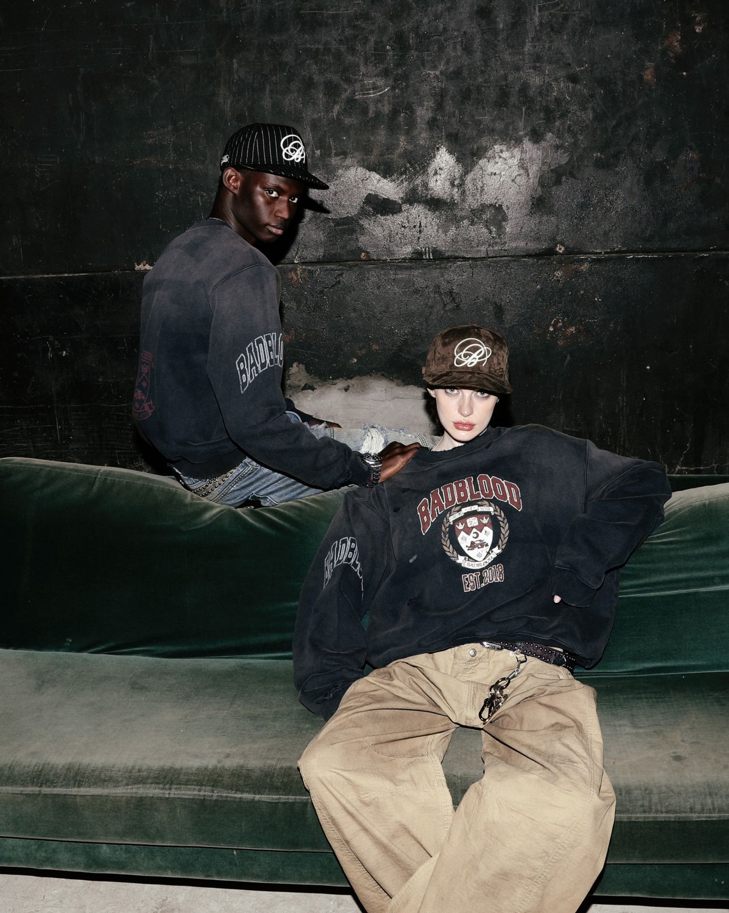 Workshop Print Distressed sweatshirt - Navy