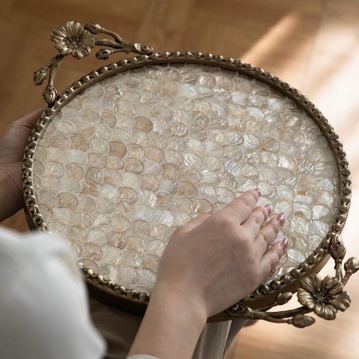 Pearl & Metal Decorative Tray